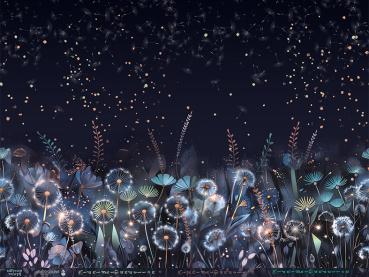 Midnight Dandelion - Bordüre - Bambusjersey